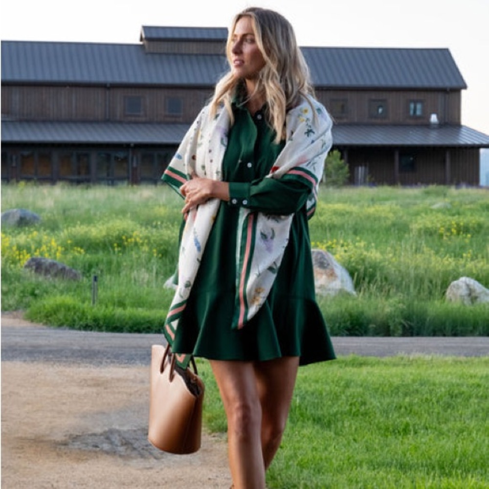 Tuckernuck Hunter Green Crepe Callahan Dress